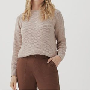 PACT Women's Honeycomb Thick Knit Crewneck Relaxed Fit Slouchy Sweater